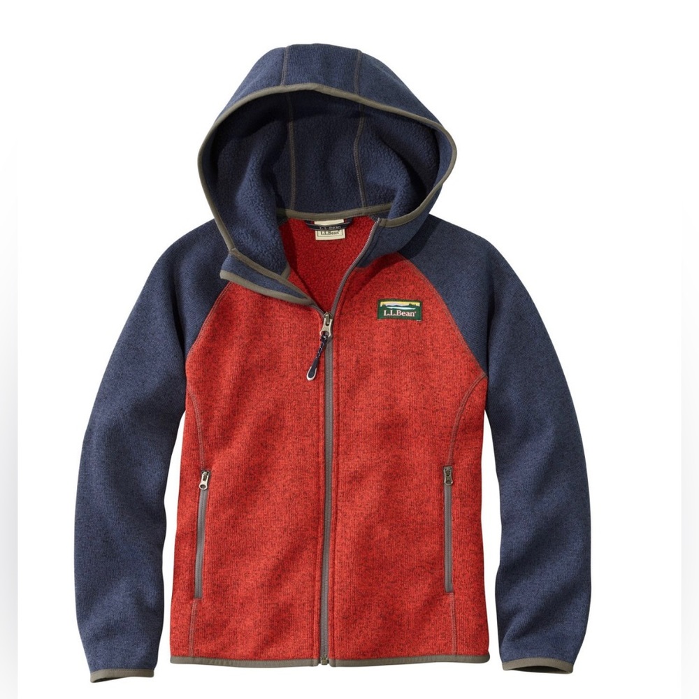 Kids' L.L.Bean's Sweater Fleece, Hooded Colorblock size 5-6